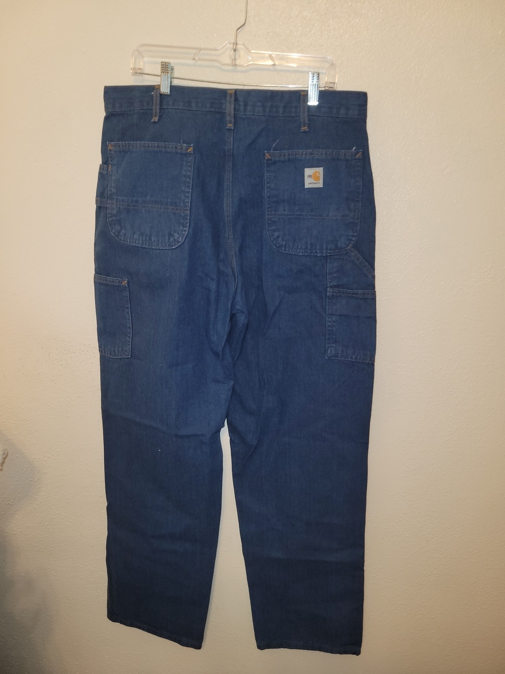 Carhartt FR Carpenter Work Pants 36x34 Blue Denim HRC 2 Flame Resistant Utility - Picture 6 of 10